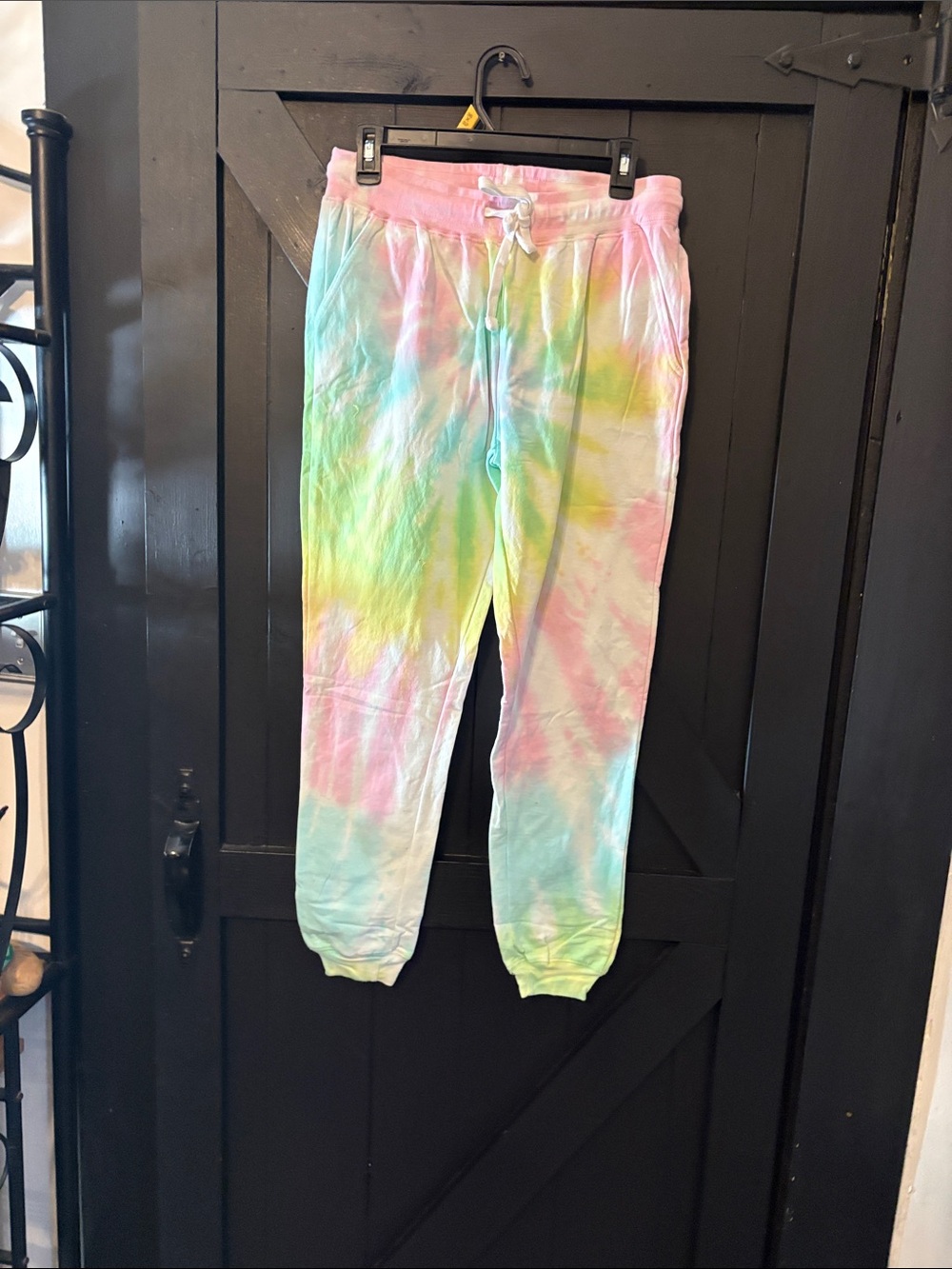 Pastel Tie-Dye Jogger Pants - Women's Multicolor Drawstring Track Pants